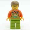 Farmer, Lime Overalls, Dark Tan Hair