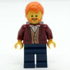 Man, Dark Red Jacket, Dark Blue Legs, Orange Hair