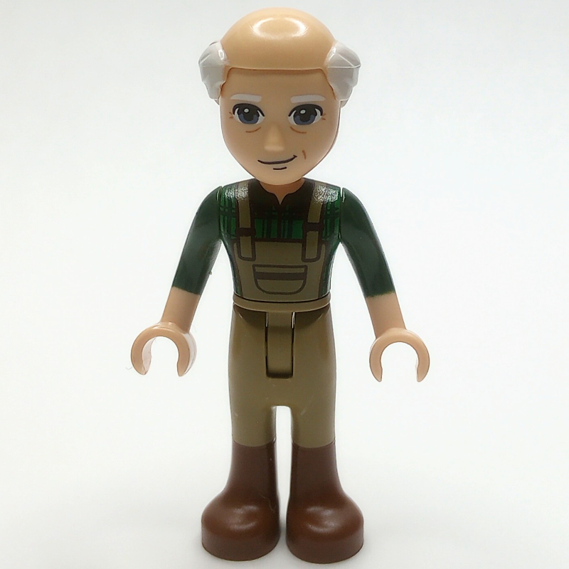 LEGO Marcel - Dark Green Shirt, Dark Tan Overall, Bald Head (fig-012815)
