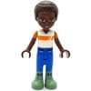 Elijah - White/Orange Shirt, Blue Pants, Dark Brown Hair