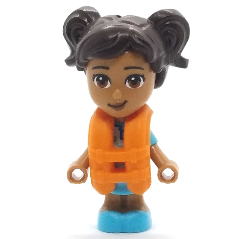 LEGO Maya - Medium Azure Dress, Dark Brown Hair, Lifejacket (fig-012840)