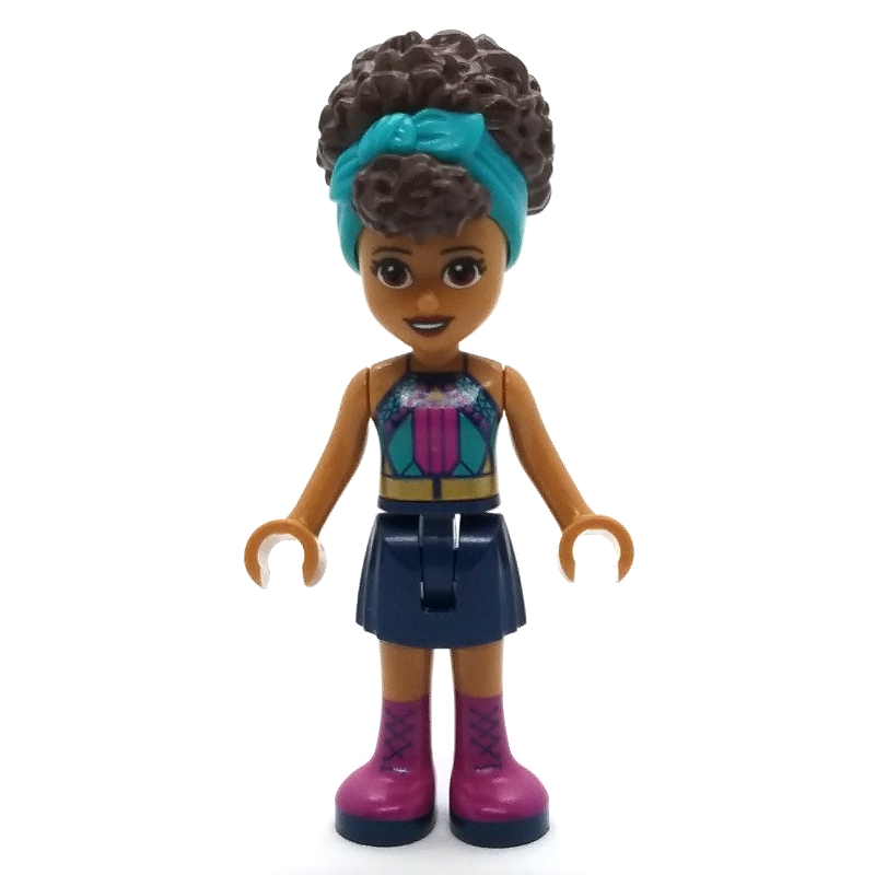 LEGO Andrea - Dark Turquoise Top, Dark Blue Skirt, Dark Turquoise Ribbon (fig-012843)