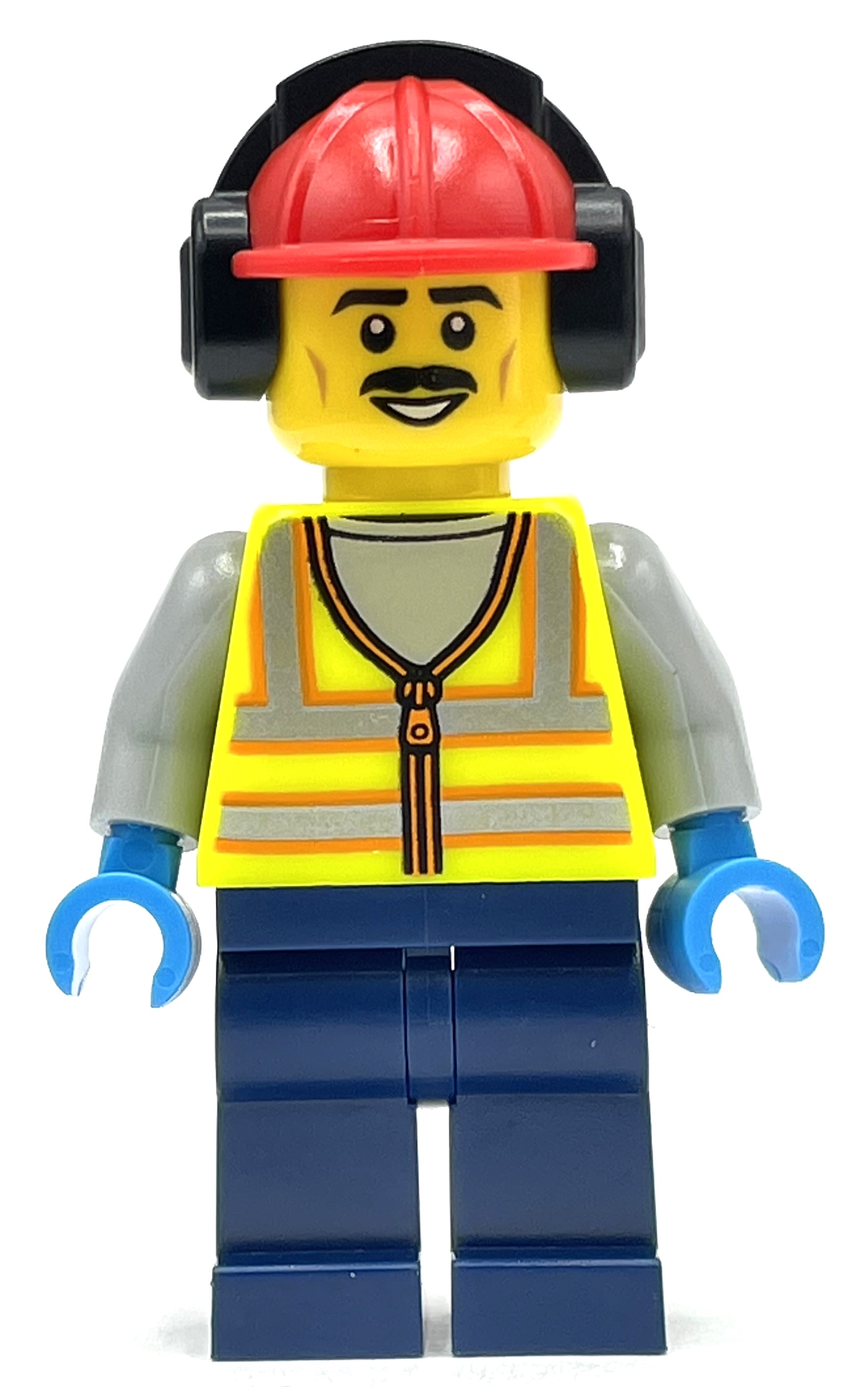 LEGO Vibrant Yellow Safety Vest, Dark Blue Legs, Red Hat (fig-012846)