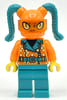 Orange Torso, Dark Turquoise Legs, Orange Helmet with Dark Turquoise Braids