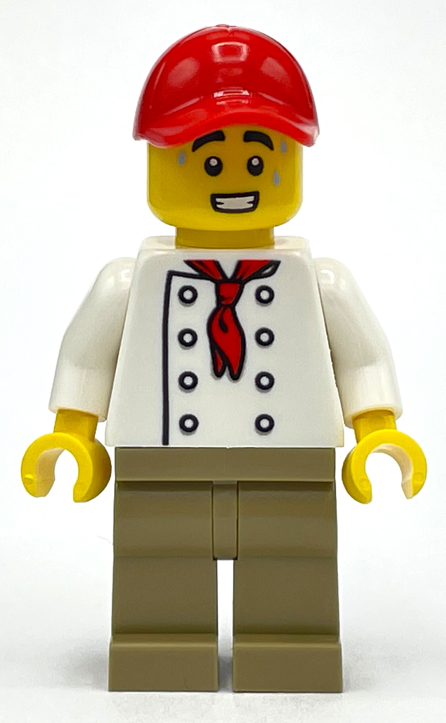 LEGO Chef, White Torso, Dark Tan Legs, Red Cap (fig-012869)