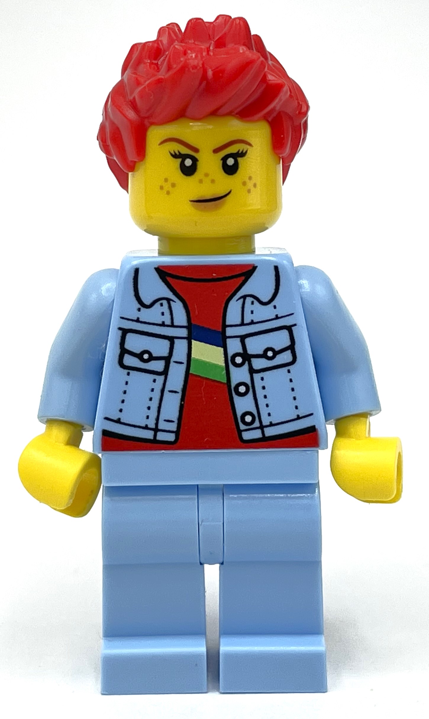 LEGO Bright Light Blue Torso and Legs, Red Hair (fig-012878)
