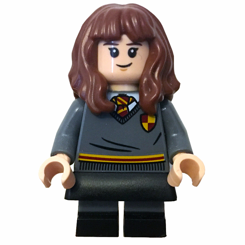 LEGO Hermione Granger, Gryffindor Sweater with Crest, Short Legs, Black Skirt (fig-012891)