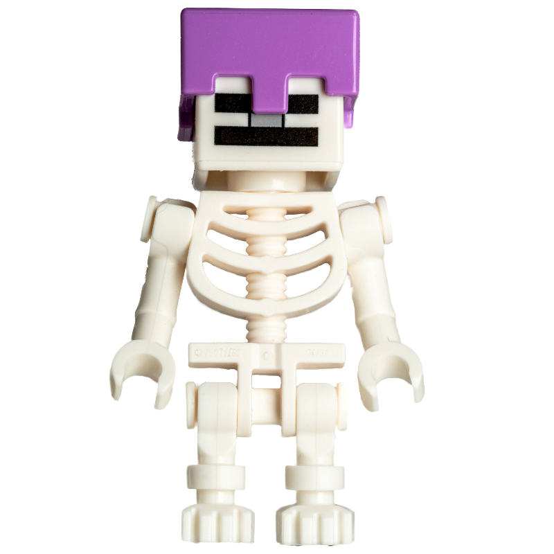LEGO Skeleton, Square Skull, Medium Lavender Helmet (78132 Torso) (fig-012907)