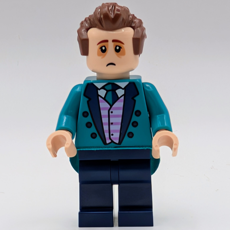 LEGO Dark Turquoise Torso, Dark Blue Legs, Reddish Brown Hair (fig-012908)