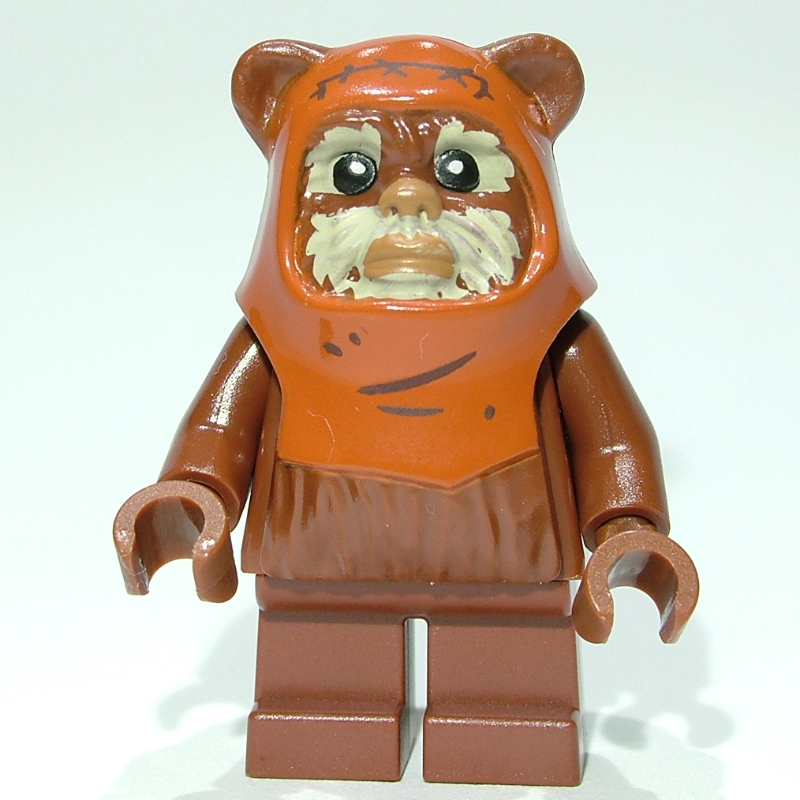 LEGO Wicket, Ewok, Printed Dark Orange Hood, Tan Face, Lines on Hood (fig-012953)
