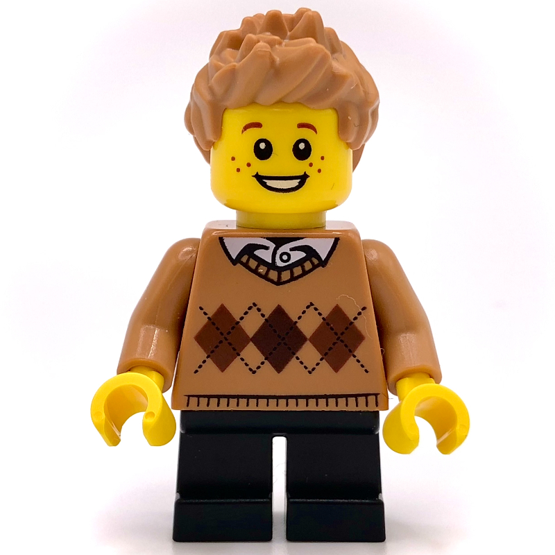 LEGO Kid - Medium Nougat Sweater, Black Legs, Medium Nougat Hair (fig-012966)