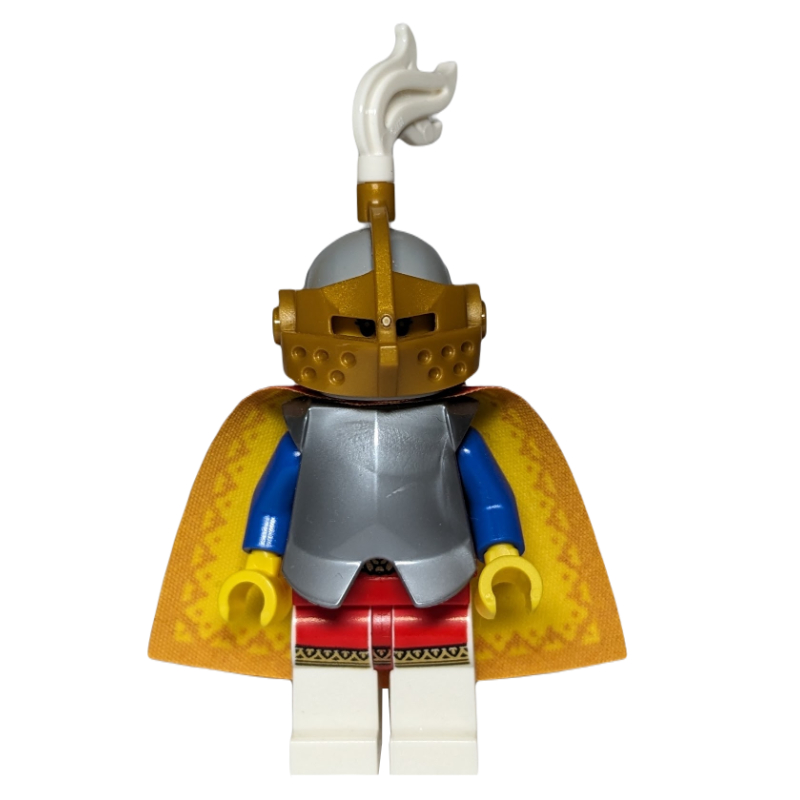 LEGO Queen, Chestplate, Cape, Helmet with Gold Grille and White Plume (fig-012995)
