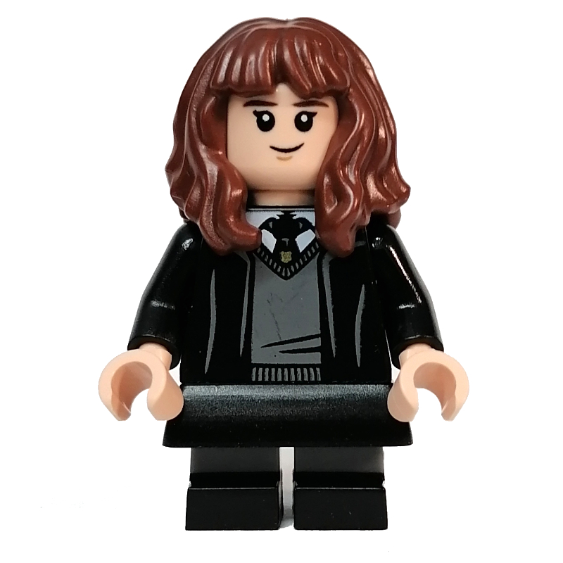LEGO Hermione Granger, Gryffindor Robe Open with Tie, Short Legs, Skirt (fig-013032)