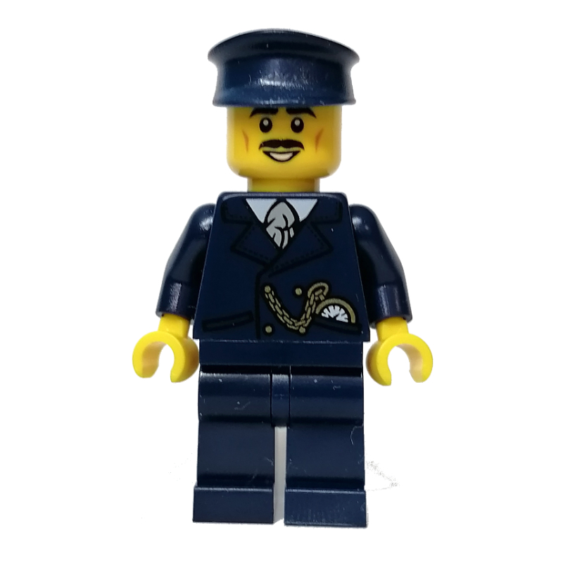 LEGO Tram Driver, Dark Blue Torso, Dark Blue Legs, Dark Blue Hat (fig-013150)