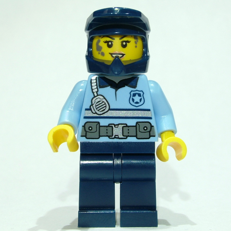 LEGO Police Officer - Bright Light Blue Torso, Dark Blue Legs and Helmet (fig-013179)