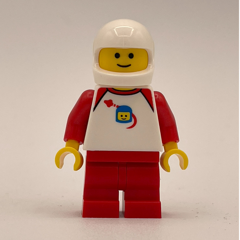 LEGO Red Medium Legs, White Torso, Classic Space Helmet (fig-013190)