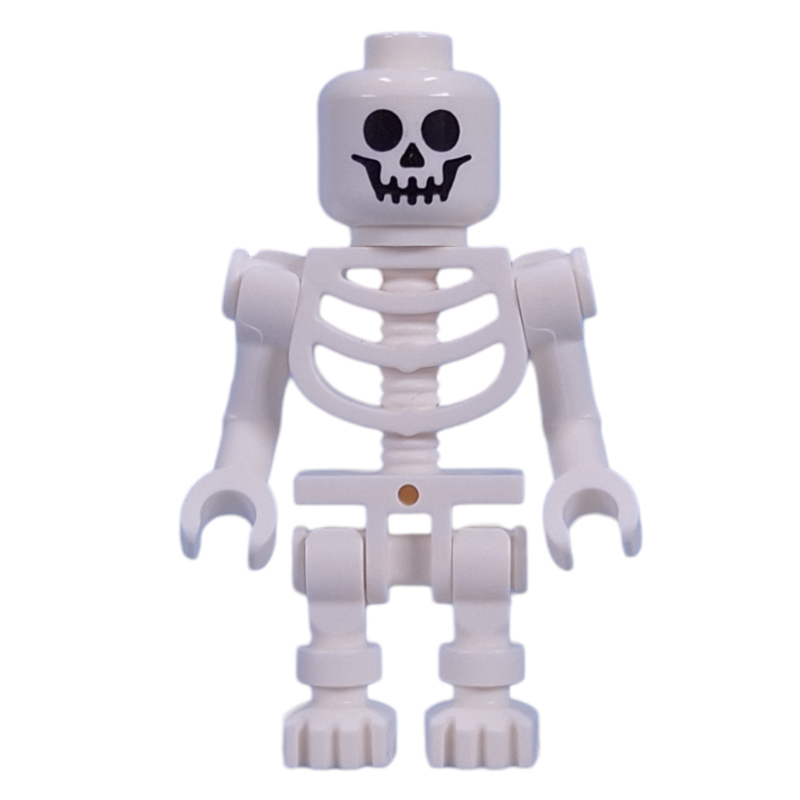 LEGO Skeleton, Standard Face, Bent Arms, Vertical Hand Clips, 78132 Torso, 3626c Head (fig-013194)