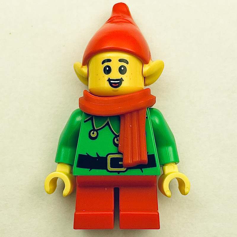 LEGO Elf - Bright Green Torso, Red Legs, Red Hat, Red Scarf (fig-013197)