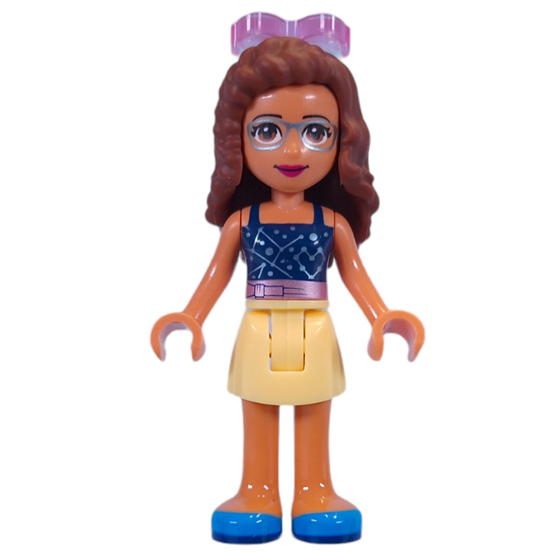 LEGO Olivia - Dark Blue Top, Bright Light Yellow Skirt, Glasses (fig-013218)