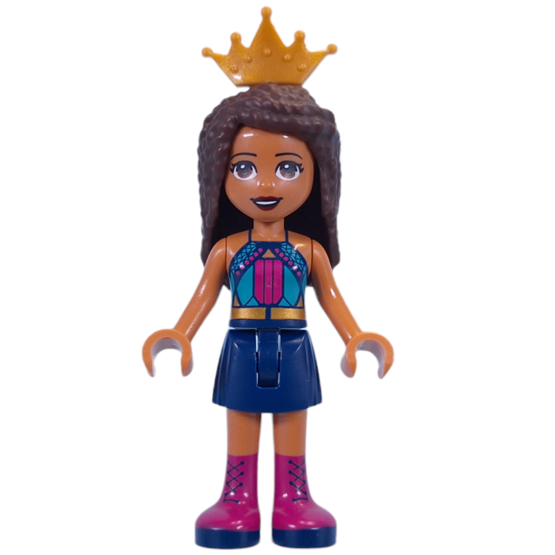 LEGO Andrea - Dark Turquoise Top, Dark Blue Skirt, Crown (fig-013219)
