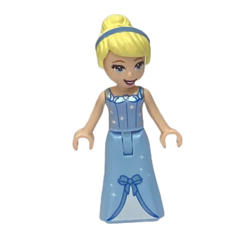 LEGO Cinderella - Bright Light Blue Dress, White Under-Dress - Thin Hinge (fig-013223)