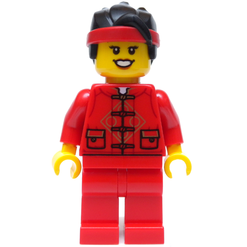 LEGO Red Torso Chinese, Red Legs, Black Hair, Red Bandana (fig-013226)