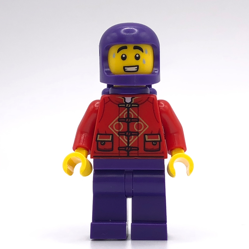 LEGO Space Costume, Red Torso, Dark Purple Legs, Helmet, Air Tanks (fig-013227)