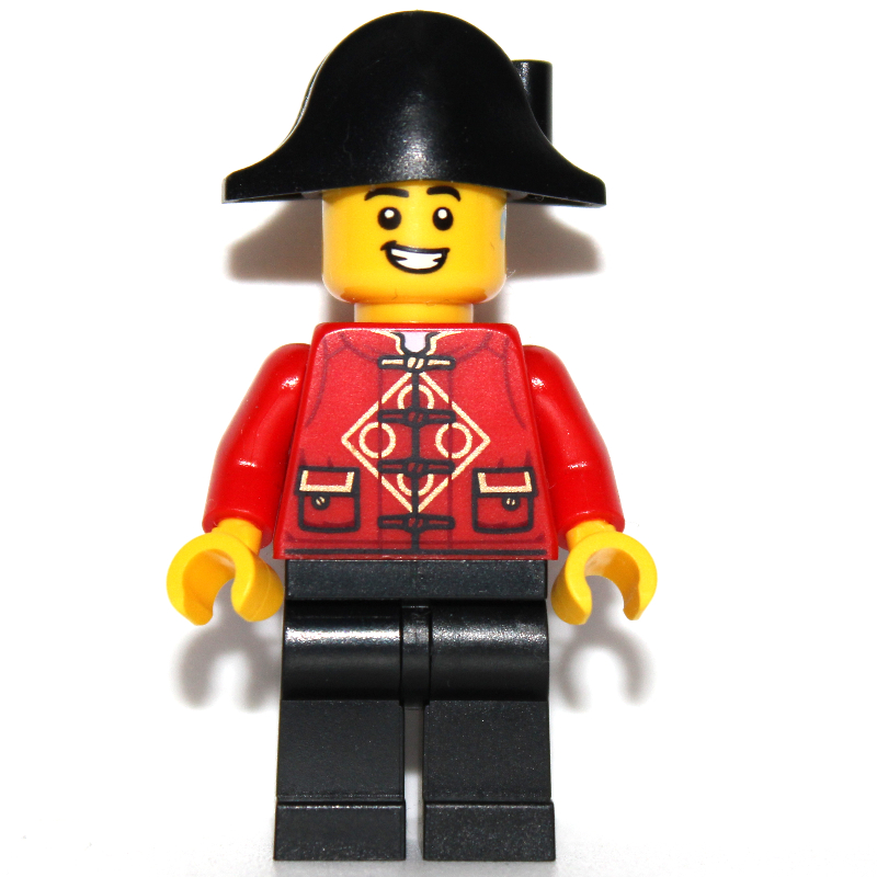 LEGO Red Torso, Black Legs, Black Bicorne, Hearing Aid (fig-013229)