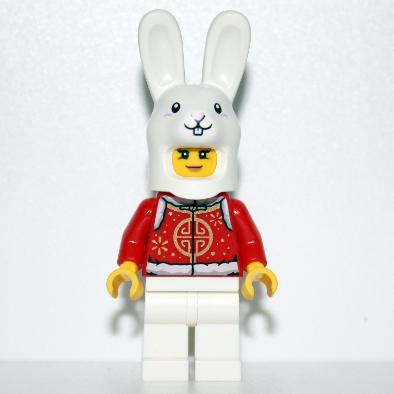 LEGO Red Torso, White Legs, White Bunny Mask (fig-013235)