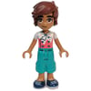 Leo - White/Coral Top, Dark Turquoise Pants