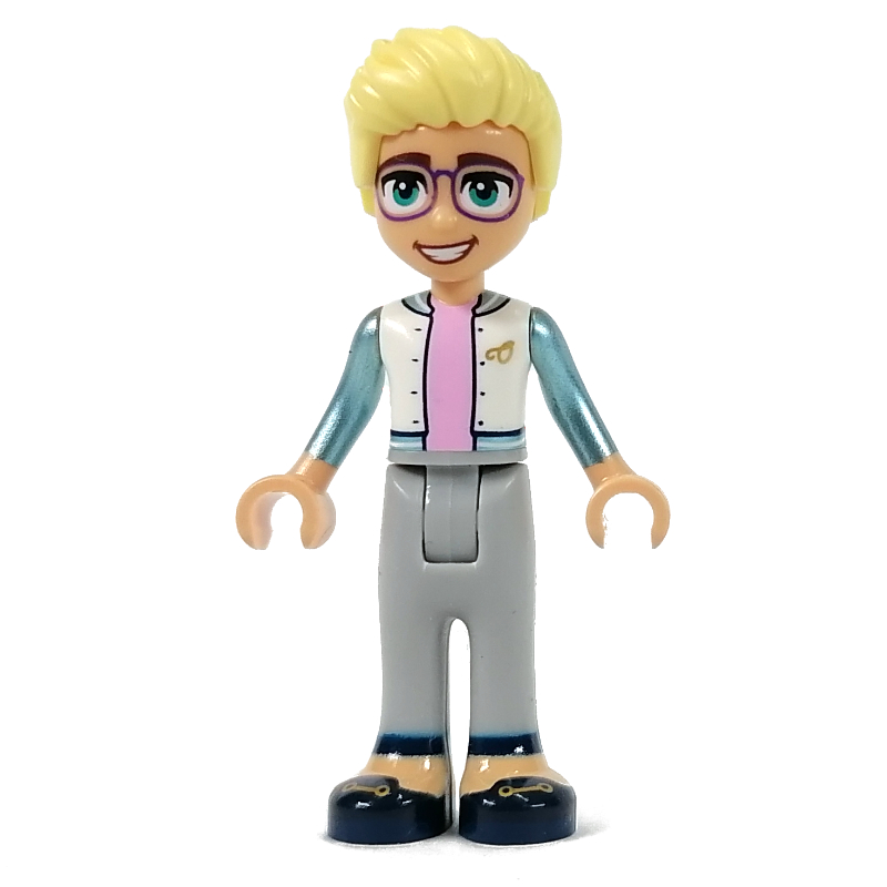 LEGO Olly - White Top with Metal Blue Arms, Light Bluish Grey Pants (fig-013256)