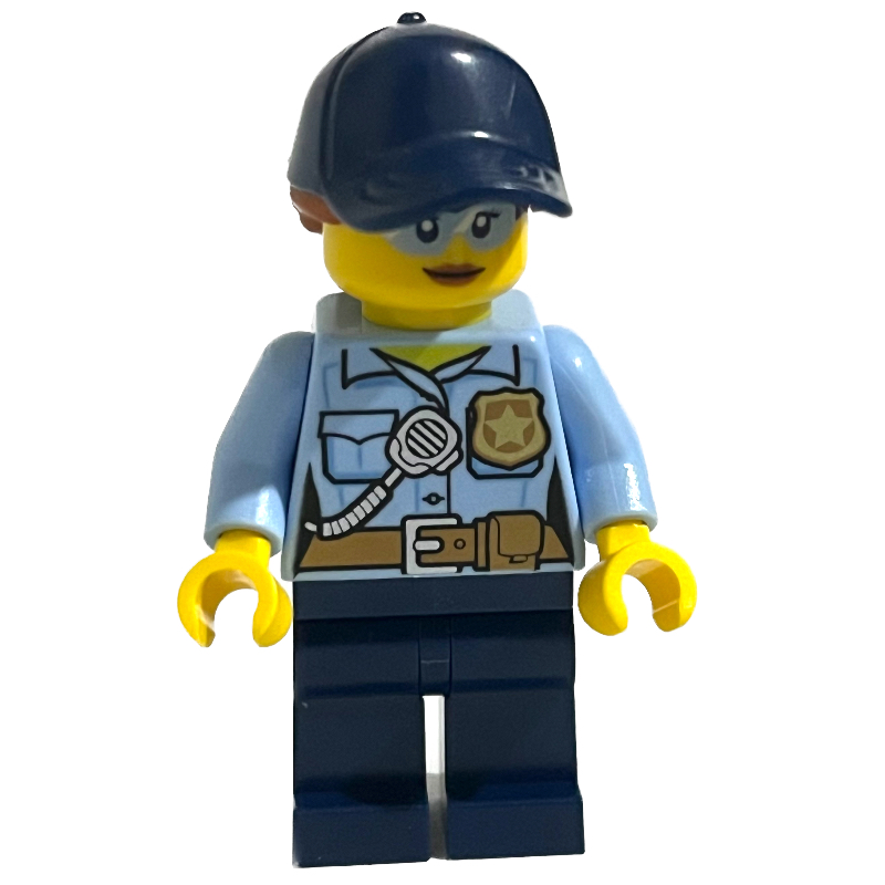 LEGO Police Officer, Bright Light Blue Shirt, Dark Blue Legs and Cap (fig-013328)