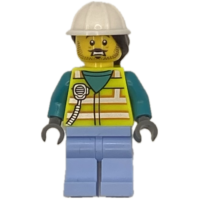 LEGO Man, Vibrant Yellow Safety Vest, White Hard Hat (fig-013340)
