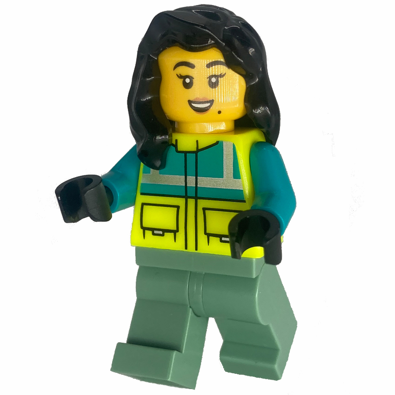 LEGO Paramedic, Vibrant Yellow Safety Jacket, Sand Green Legs (fig-013343)
