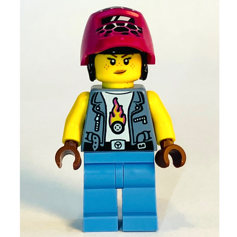 LEGO Mech Max, Sand Blue Vest, Medium Blue Legs, Magenta Hair (fig-013358)