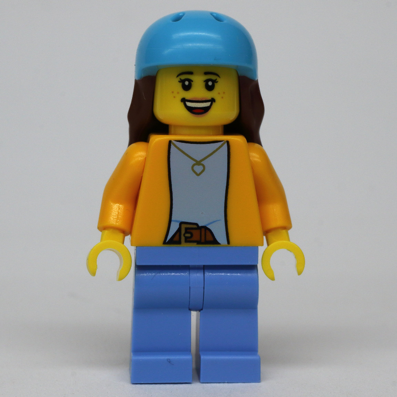 LEGO Orange Torso, Medium Blue Legs, Medium Azure Helmet (fig-013389)
