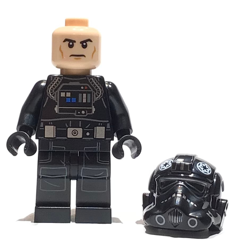 LEGO TIE Pilot, Printed Legs, Closed Mouth (fig-013446)