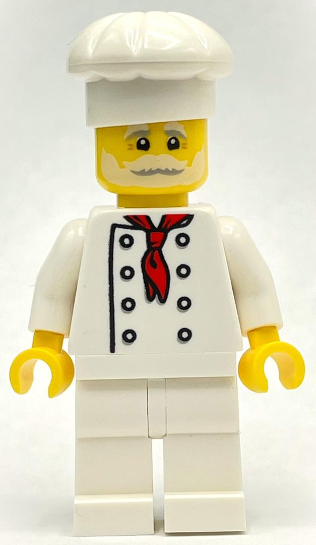 LEGO Pizza Chef - White Torso, White Legs, White Hat, White Beard (fig-013487)