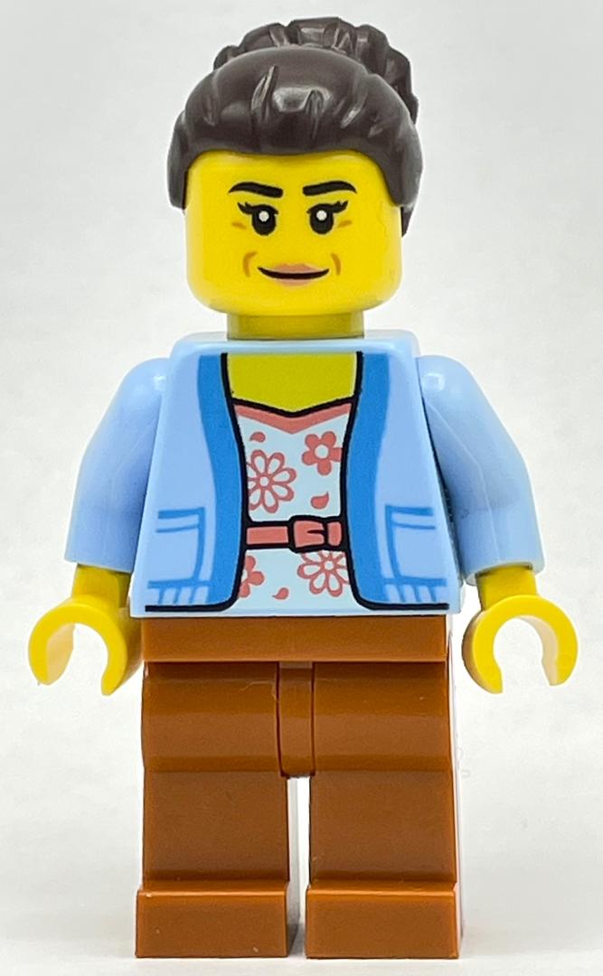 LEGO Club Owner - Bright Light Blue Torso, Dark Orange Legs, Dark Brown Hair (fig-013489)