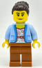 Club Owner - Bright Light Blue Torso, Dark Orange Legs, Dark Brown Hair