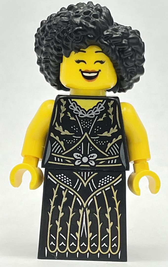 LEGO Jazz Singer - Black Torso, Black Dress, Black Hair (fig-013491)