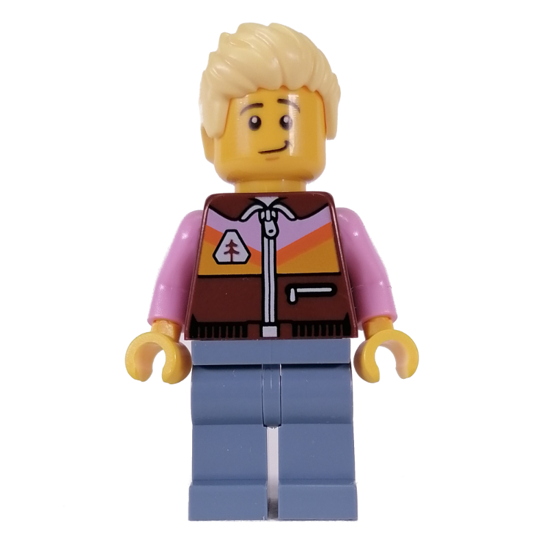 LEGO Reddish Brown Torso, Sand Blue Legs, Bright Light Yellow Hair (fig-013503)