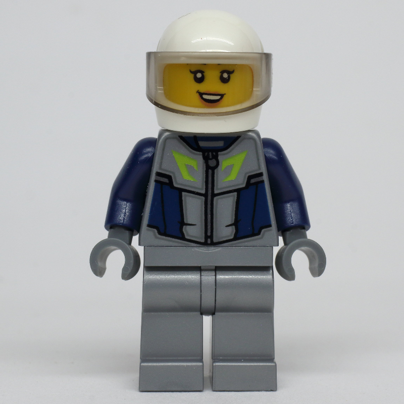 LEGO Race Driver - Flat Silver Torso, Flat Silver Legs, White Helmet (fig-013553)