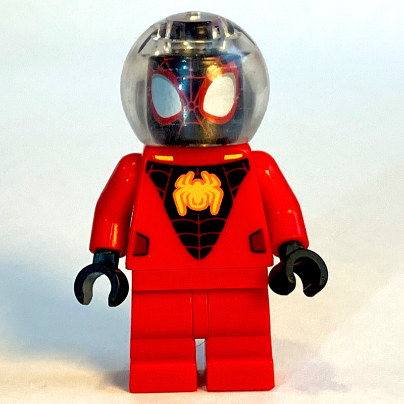 LEGO Spin / Spider-Man (Miles Morales), Medium Red Legs, Bubble Helmet (fig-013583)
