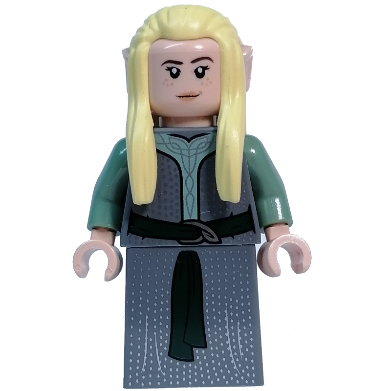 LEGO Elf - Dark Bluish Grey Torso, Dress, Bright Light Yellow Hair (fig-013603)