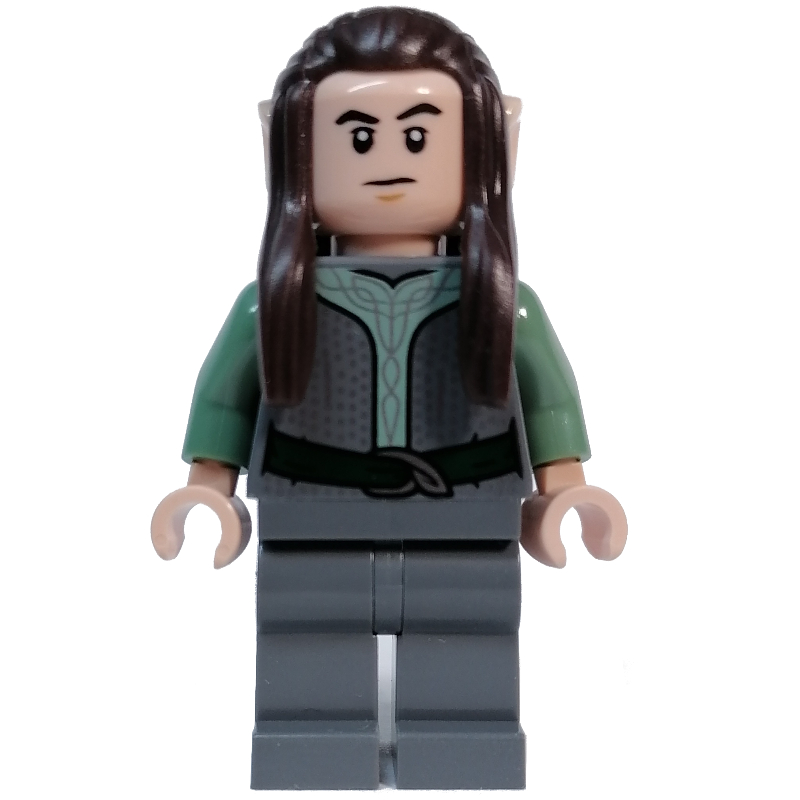 LEGO Elf - Dark Bluish Grey Torso, Legs, Dark Brown Hair (fig-013605)