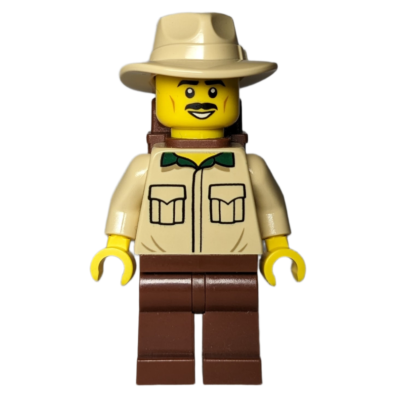 LEGO Tan Torso, Reddish Brown Legs, Tan Hat (fig-013632)