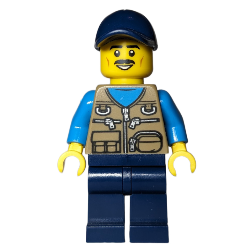 LEGO Dark Tan Torso, Dark Blue Legs, Dark Blue Hat (fig-013633)