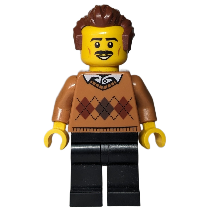 LEGO Medium Nougat Torso, Black Legs, Reddish Brown Hair (fig-013642)