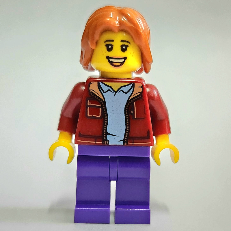 LEGO Dark Red Torso, Dark Purple Legs, Dark Orange Hair (fig-013653)